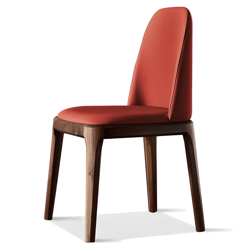 Natural Wood Outlined Unwavering Leather Cushion Side Chair for Dining Room thumbnail 7