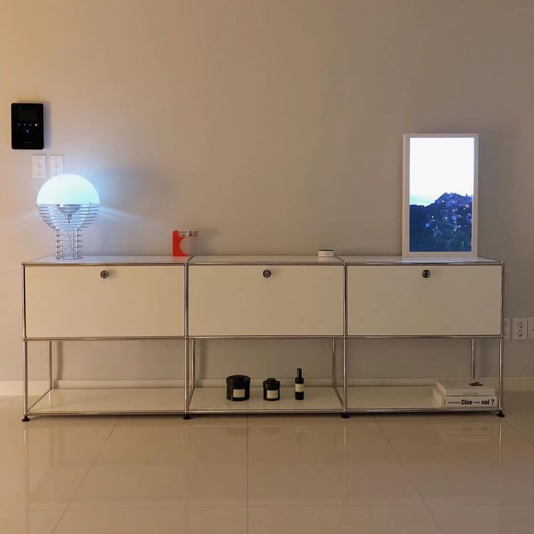 Stainless Steel Sideboard Modern Style Dining Sideboard with Locking Cabinet thumbnail 15