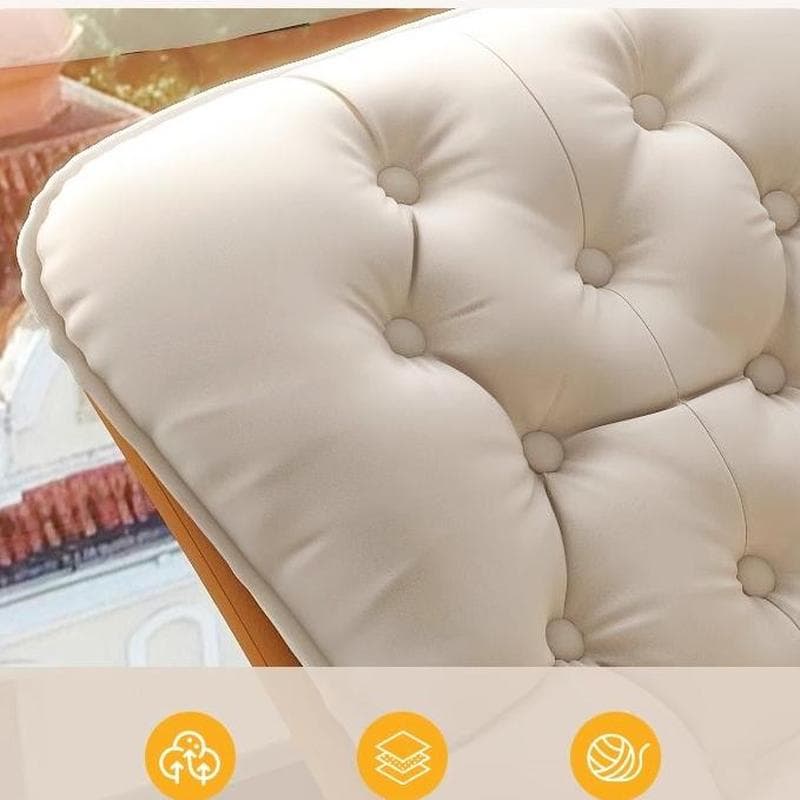 Contemporary Rocking Chair with Spindle Back, Tufted Upholstered and Wood Legs thumbnail 11