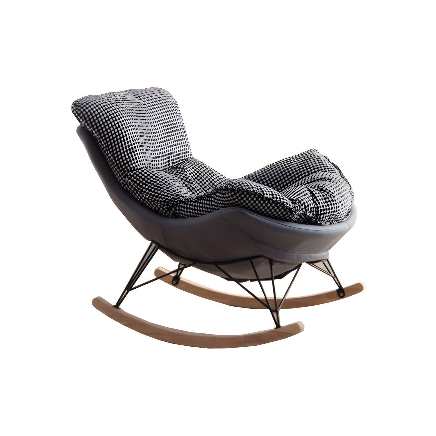 Solid Wood Rocking Chair Modern Rocker Chair with Removable Cushions thumbnail 17
