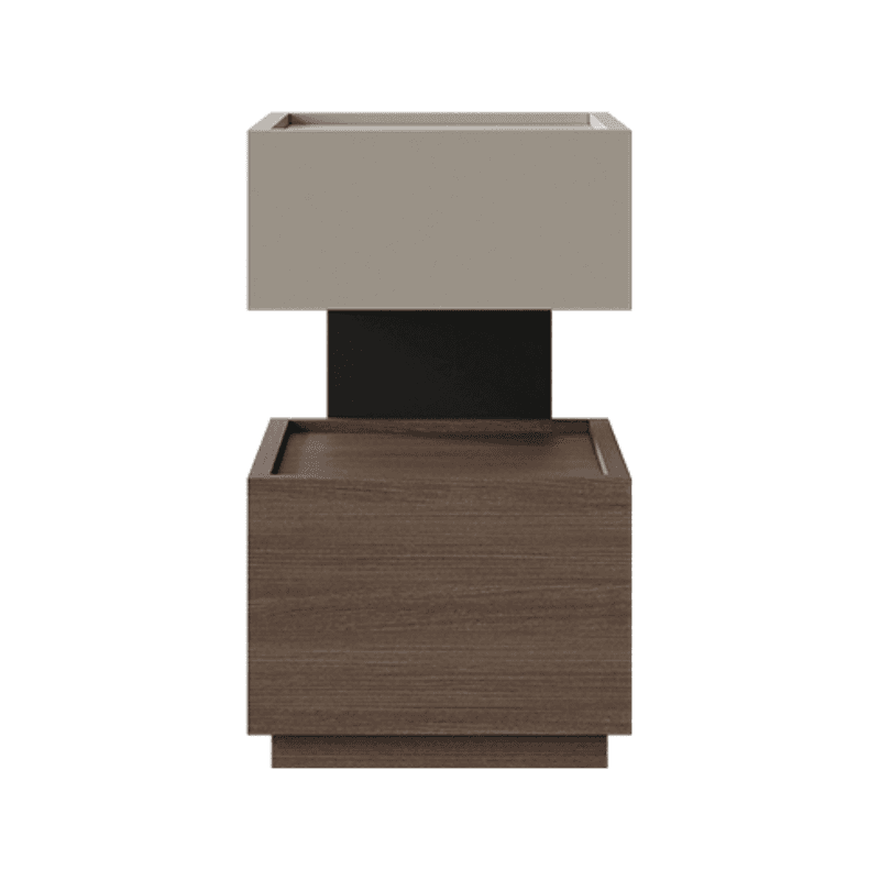 Organic Modern 2 Tiers Nightstand With Drawer Organization, 2 Shelves, Real Wood Countertop, and Illuminating Feature thumbnail 4