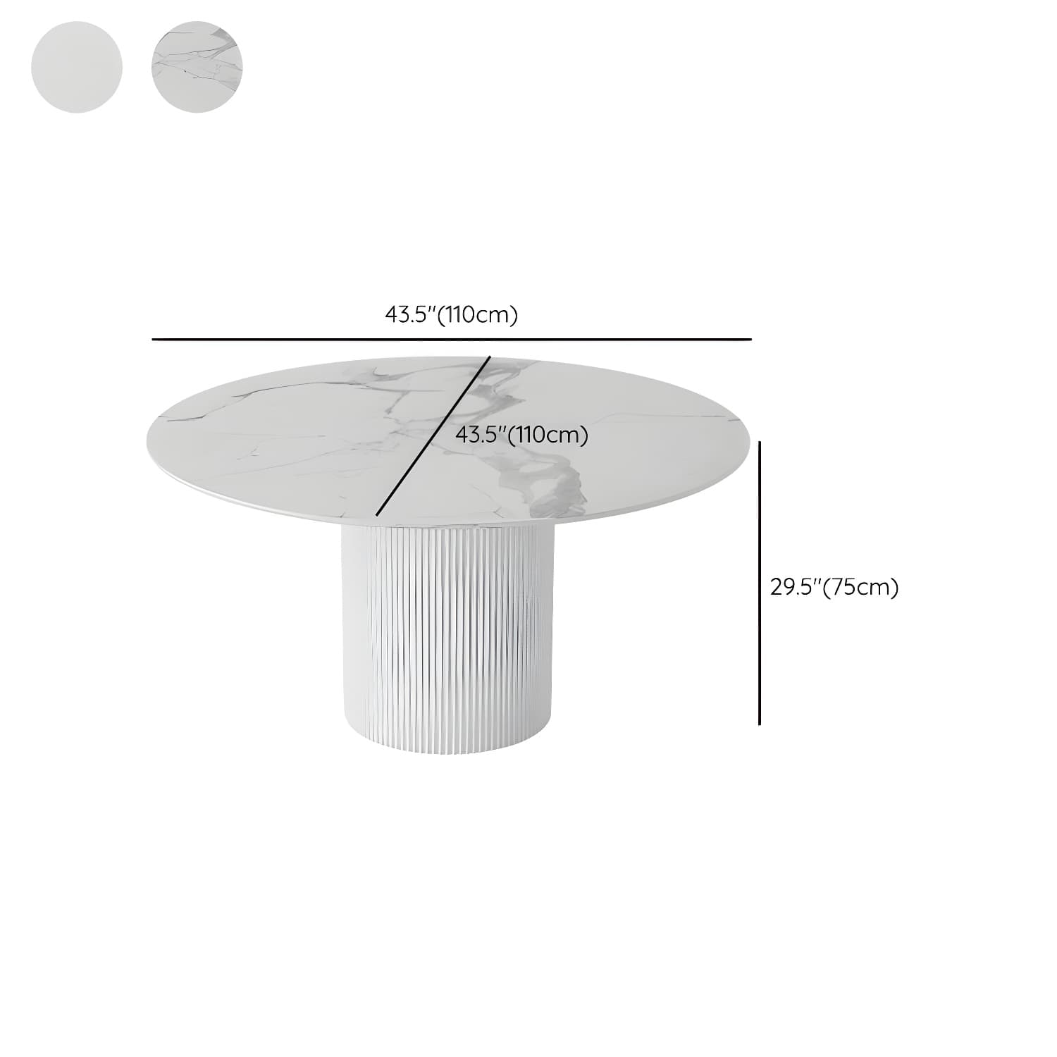 Modern 1/4/5/7 Pieces Dining Set Round Stone Dining Table for Kitchen thumbnail 17