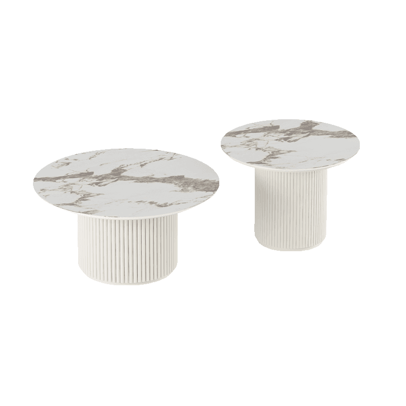 Circular-shaped Ivory Board Game Coffee Table for Home thumbnail 1