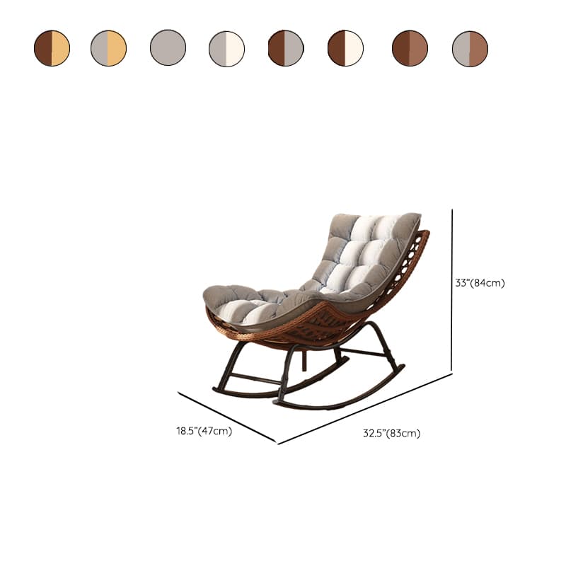 2 Piece Set/1 Piece Set Cushioned Rocking Chair with Ottoman in Resin with Rear in a Modern Simple Style thumbnail 18