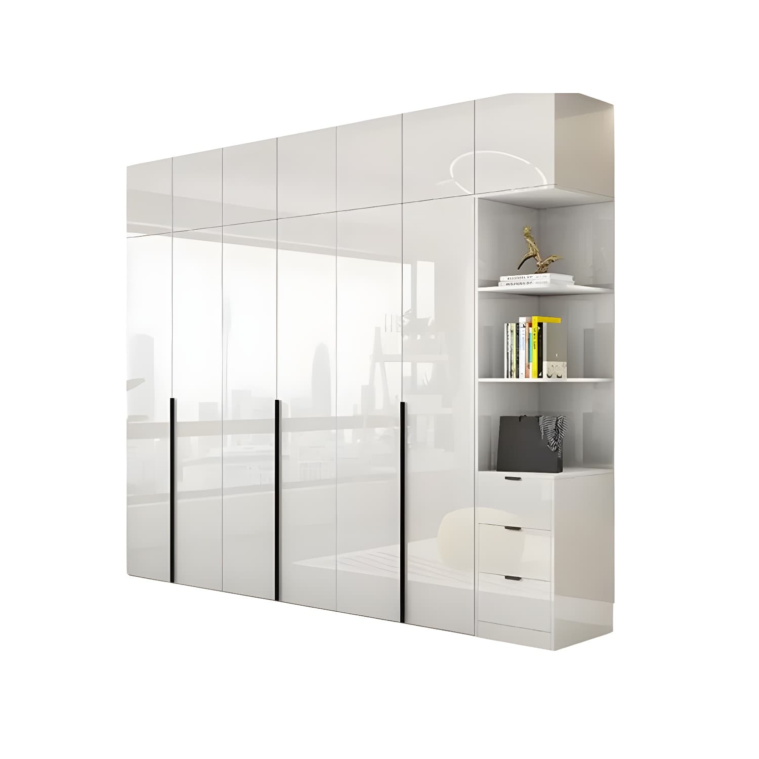 Modern Simple Style Double Door Storage Wardrobe for Bedroom thumbnail 5
