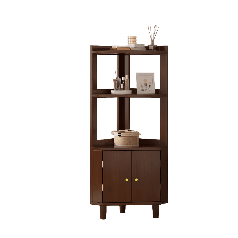 Art Deco Lumber Accent Cabinet Wood Color/Sepia Nook with Storage Cabinet, Pull Knobs and 5 Exterior Shelves/4 Exterior Shelves/3 Exterior Shelves thumbnail 2