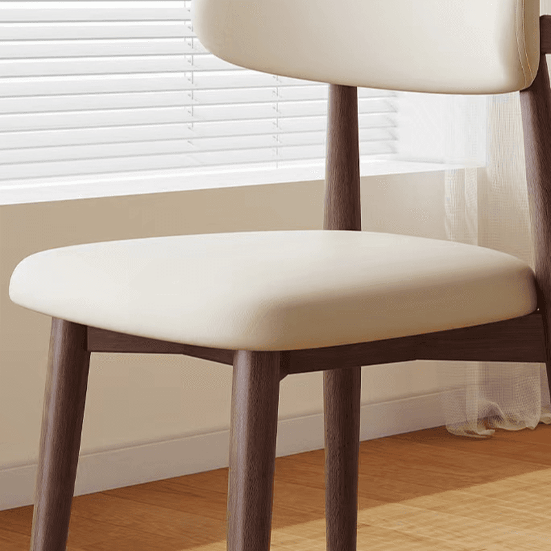 Modern Padded Armless Chair with Lumber Legs and Low Back thumbnail 11