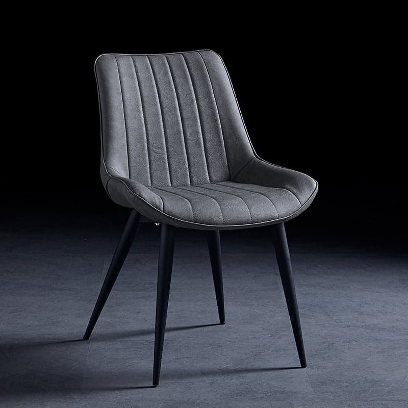 Outlined Faux Leather Upholstered Reliable Side Chair with Metal 4 Legs for Restaurant thumbnail 5