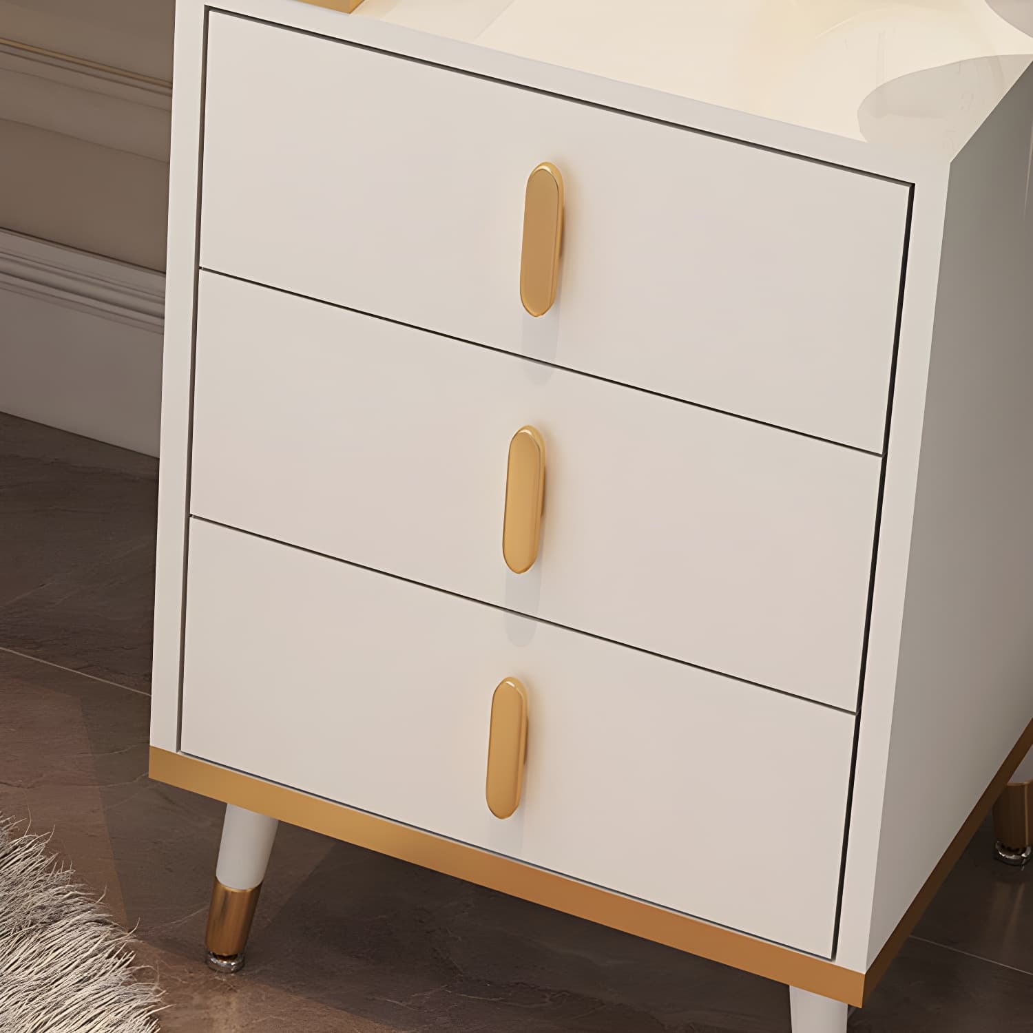 Contemporary Make-up Vanity with Wooden Top and Drawers for Bedroom thumbnail 9