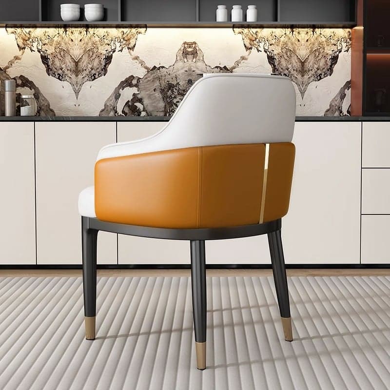 Stylish Modern Sloped Arm Chair for Kitchen & Dining with Low Back and Arms thumbnail 6