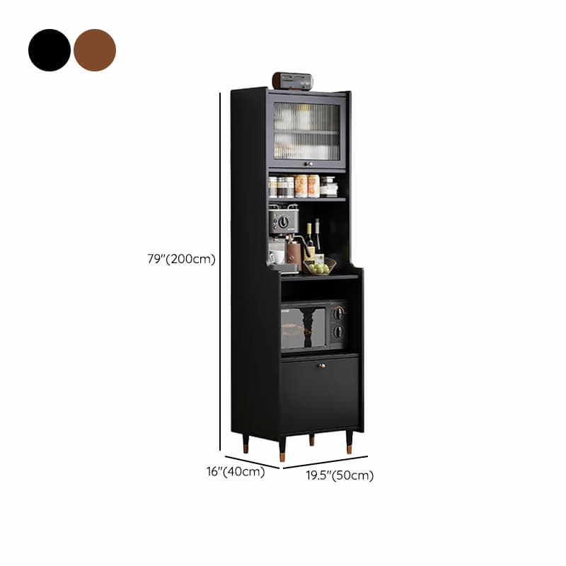 Living Room Use Simplistic Rectangle Black Wood Free Standing Utility Storage Cabinet with Knob Handle thumbnail 11