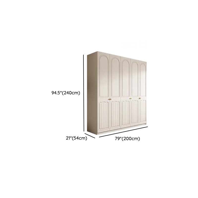 Chalk Minimalist Laminate Cabinet Armoire with Compartments, Interior Shelves, and Clothing Rod thumbnail 13