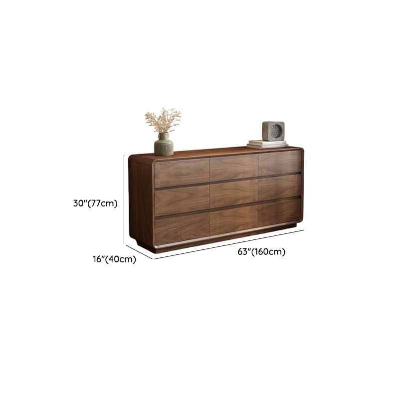 Cocoa Simplistic Natural Wood Double Dresser/Lingerie Chest with 6/9/5 Drawers in Horizontal/Vertical Orientation thumbnail 18