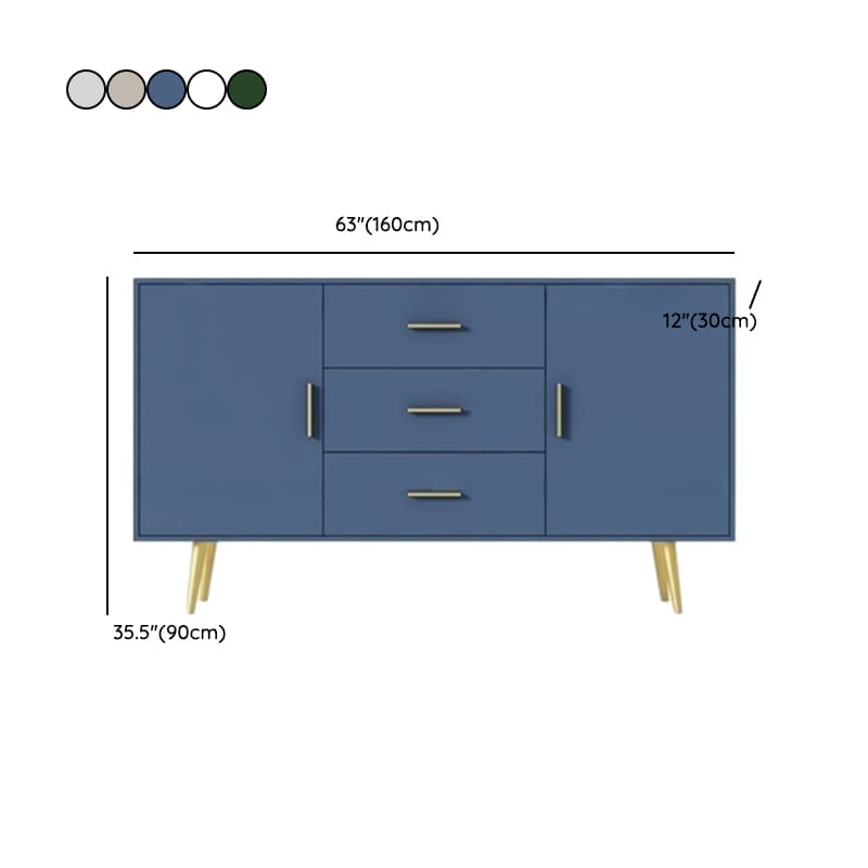 Floor Freestanding Buffet Table with Kitchen Appliance Storage for Living Room in a Glam Style thumbnail 17