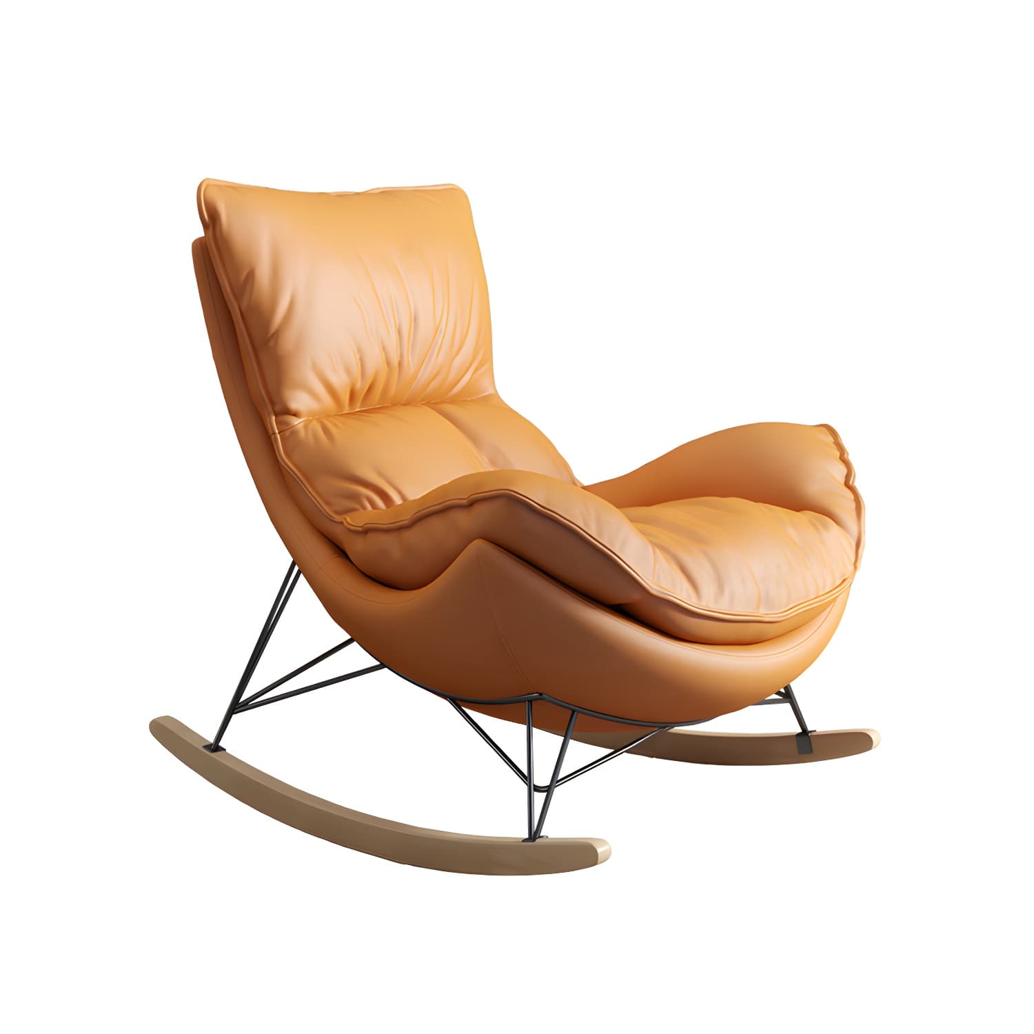 Ergonomic with Ottoman Rocker Chair with Padded Seat Rocking Chair Spindle thumbnail 11