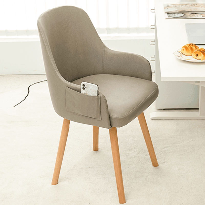 Rotatable/Non-Rotatable Steady Outlined Upholstered Arm Chair for Dinette with Solid Back and Foot Pads in a Modish Style thumbnail 2