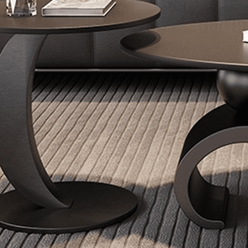 Minimalist Elliptical Rock Nesting Accent Table with Abstract Base thumbnail 8
