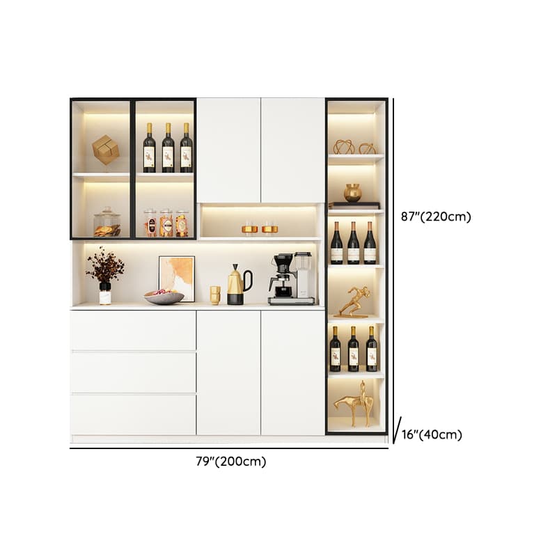 Modern White Wood Sideboard/Credenza 40cm Wide 220cm Tall - image 21