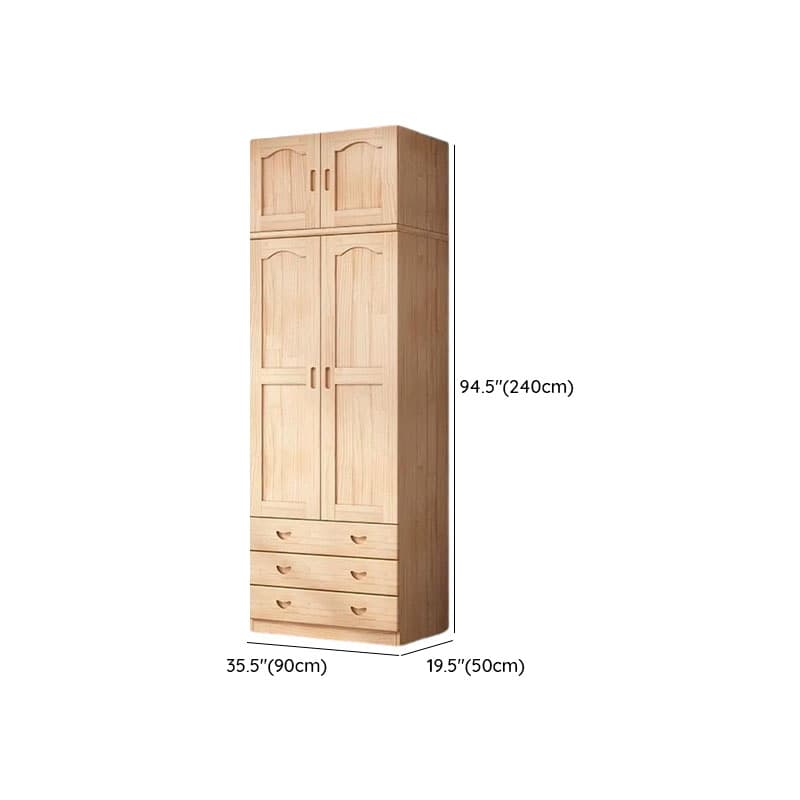 Scandinavian Natural Wood Wardrobe Armoire - 50cm Width - Drawers Included - image 17