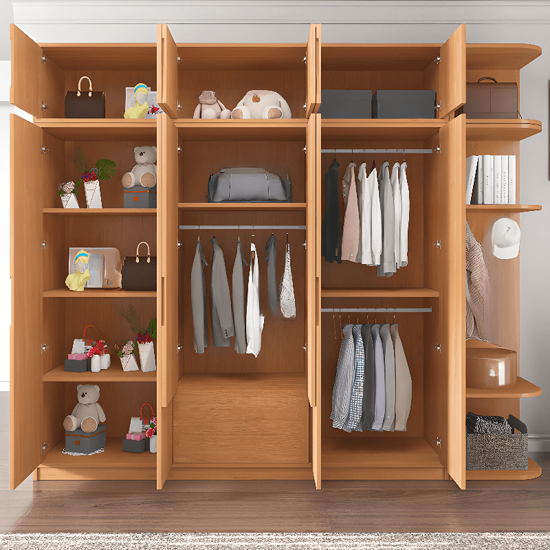 Wood Color Nordic Unfixed Wardrobe Closet thumbnail 12