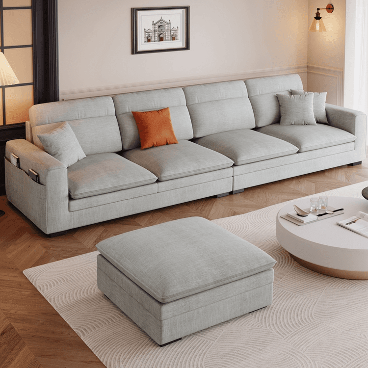 L-Shape/Straight Sofa Recliner/Sofa Couch with Concealed Support and Pine Wood Frame thumbnail 15