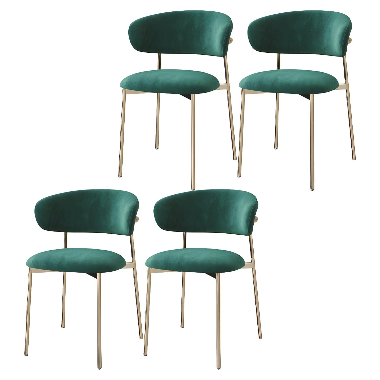 Restaurant Scandinavian Upholstered Side Chair Matte Finish Open Back Dining Chair thumbnail 2