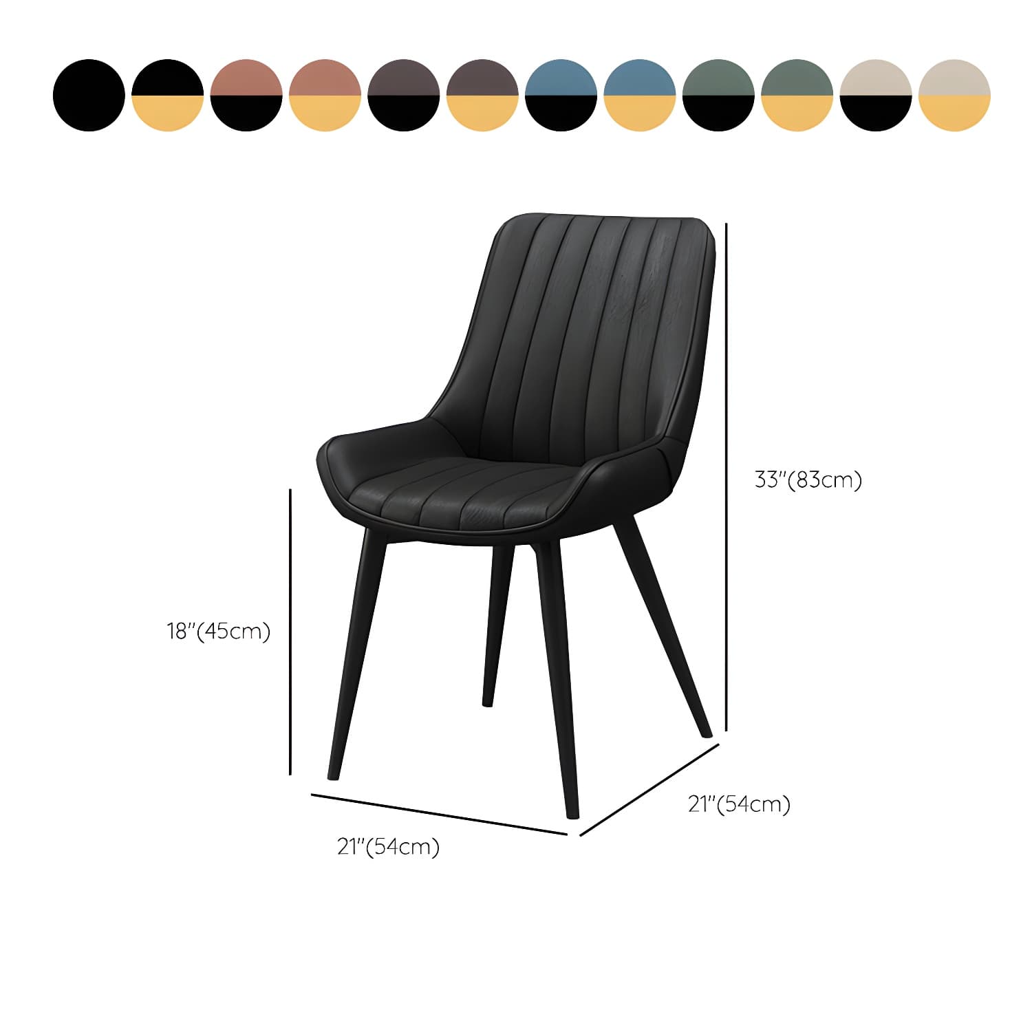 Metal Frame Dining Side Chair Faux Leather Upholstered Side Chair thumbnail 16