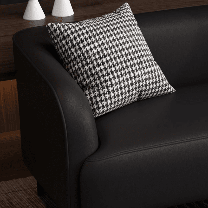 Drawing Room Standard Sofa in Pu Leather with Dark Gray/Sage/Amber Color and Armrest thumbnail 9