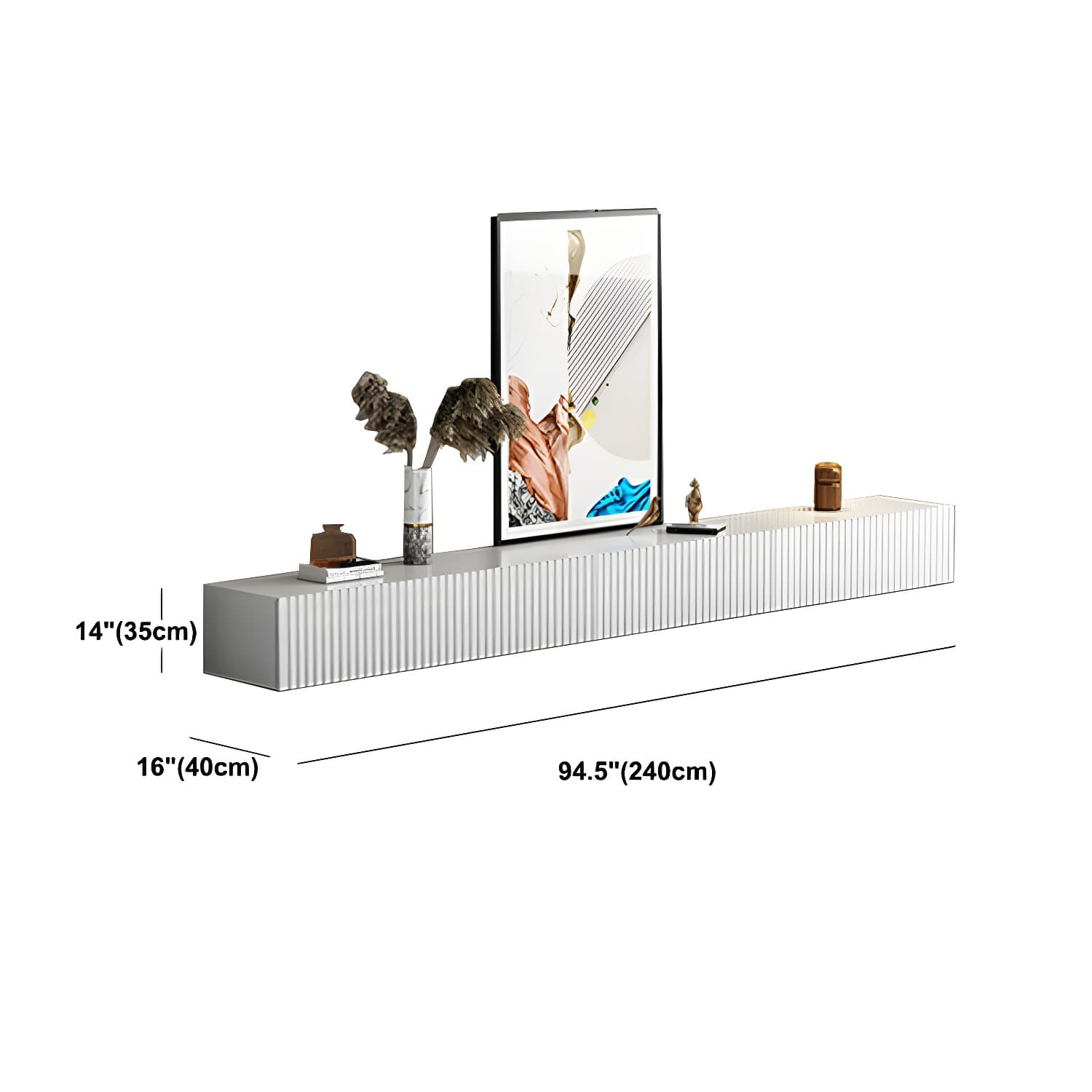 Contemporary TV Stand Console Wood TV Media Stand with Drawers thumbnail 20
