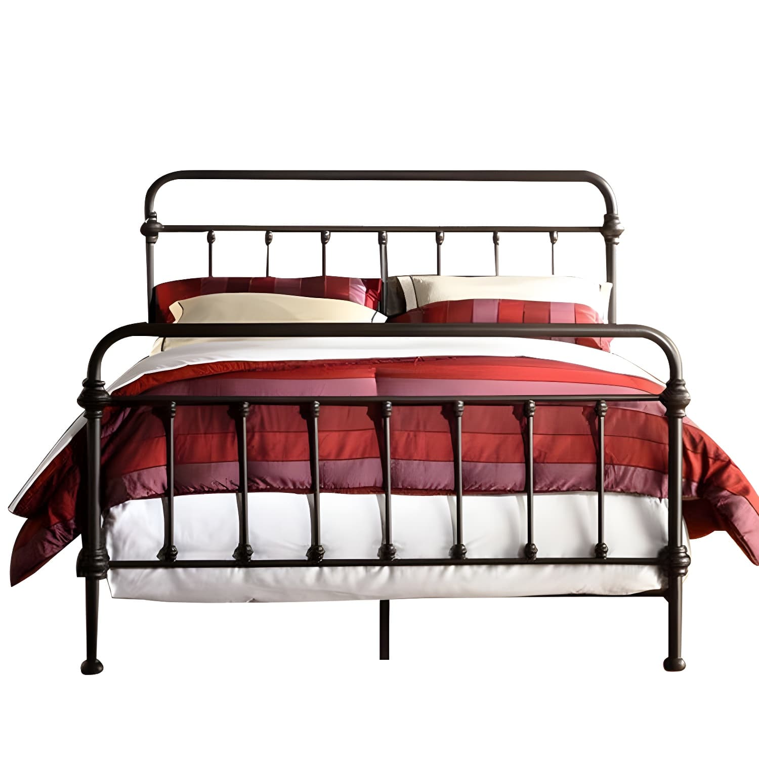 Industrial 45.27" High Bed Iron Bed with Rectangular Headboard thumbnail 5