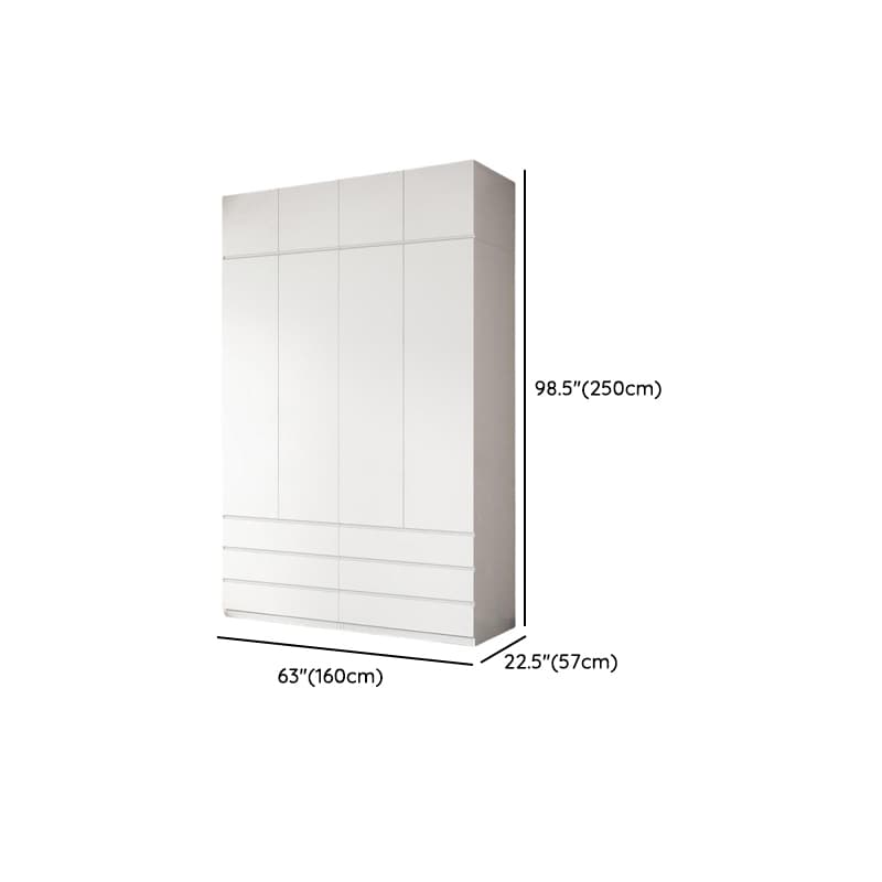 White Contemporary Alloy Cabinet Armoire with 3/6/9 Drawers, Flexible Shelf, and Hanging Rod thumbnail 18