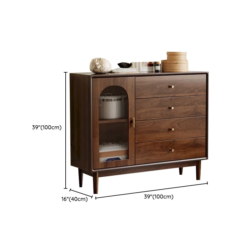 Independent Composite Wood Utility Storage Cabinet with Cabinet, Glass Door, Flexible Shelf, and Cabinet Knobs in Cocoa thumbnail 25