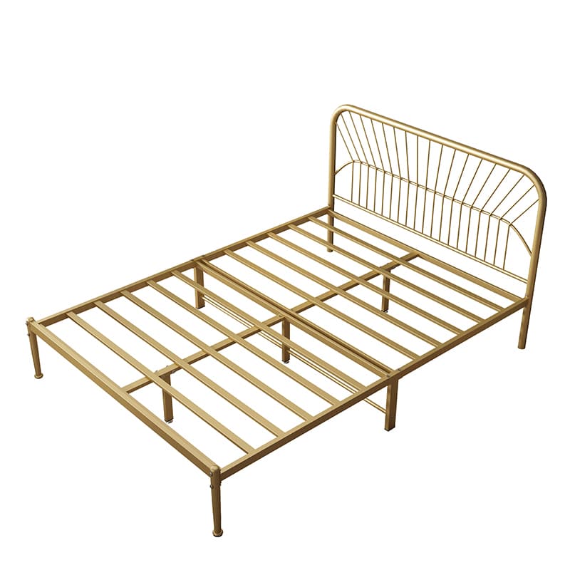 Modern Style Metal Frame Storage Panel Bed with Rectangular Headboard Shape thumbnail 2