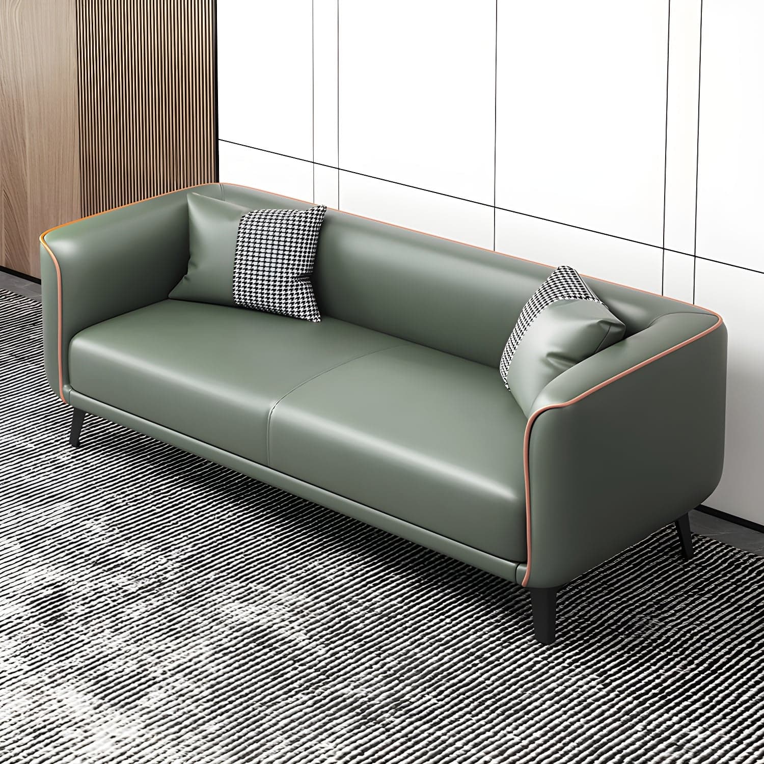 Modern Square Arm Standard Sofa Metal Legs Settee for Living Room thumbnail 3