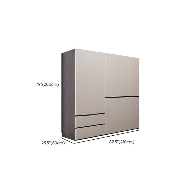 Light Gray Modish Manufactured Wood Independent Armoire Cabinet with 2 Drawers/4 Drawers, Interior Shelves, and Clothing Rod thumbnail 20