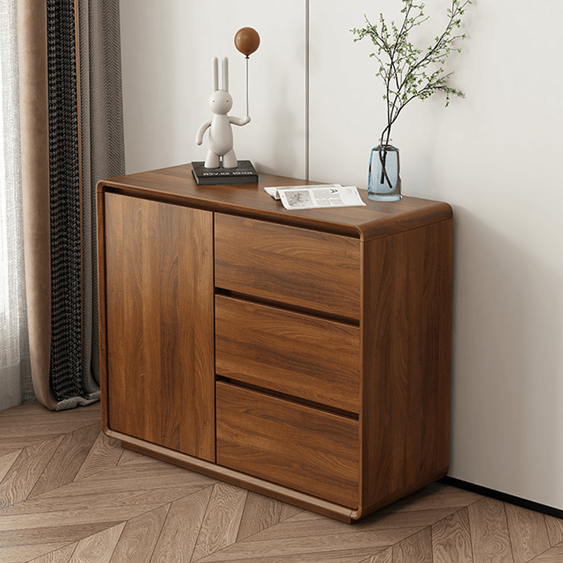 Ground Sideboard with 3 Drawers, Cupboard, Standard/Narrow Size, Timber Countertop, Adjustable Shelving, and 2 Doors/1 Door