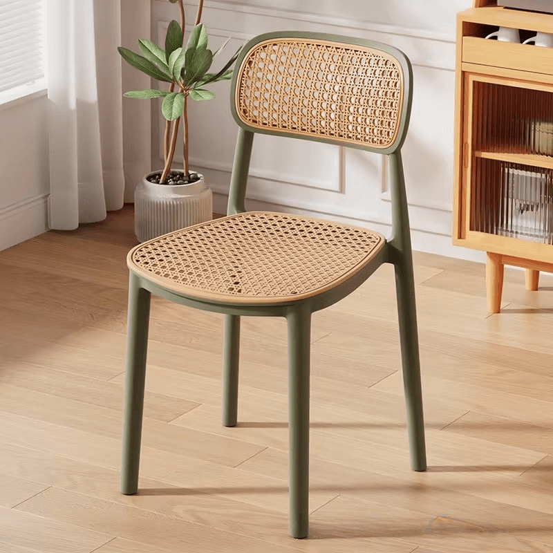 Contemporary Side Chair with Uncovered Back, Cocoa/Sage/Wood Grain Synthetic Legs thumbnail 3