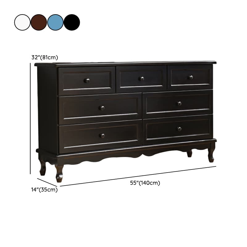 Solid Wood Countertop Storage Chest Traditional Style with Drawers thumbnail 24