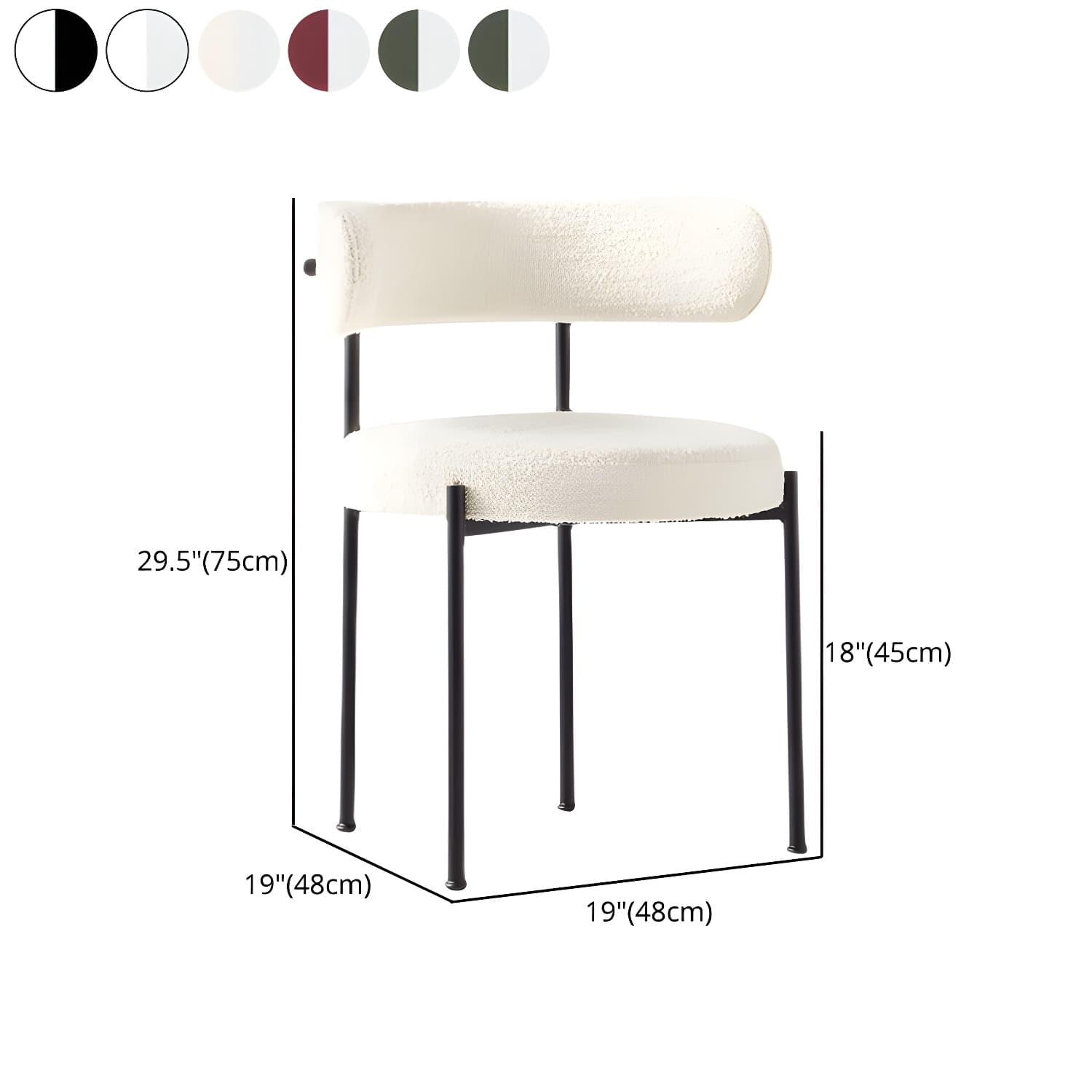 Modern Style Upholstered Side Chair Open Back Dining Chair for Dining Room thumbnail 14