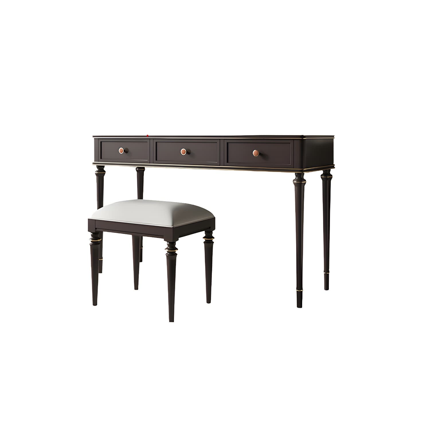 Mirror & 3 Drawers Makeup Vanity Dressing Table Solid Wood Dresser thumbnail 7