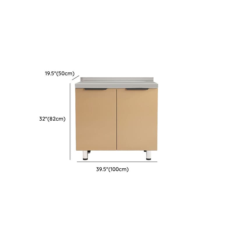 Cocoa Wide Microwave Storage Cabinet with Alloy Countertop thumbnail 5