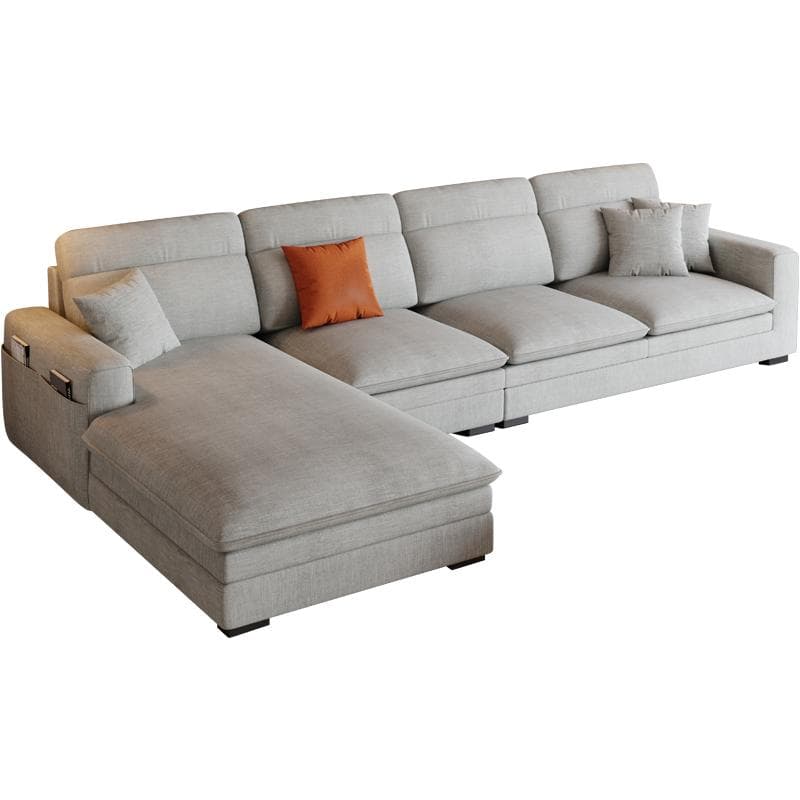 Contemporary Square Arm Sectional Sofa with Pillows and Storage thumbnail 8