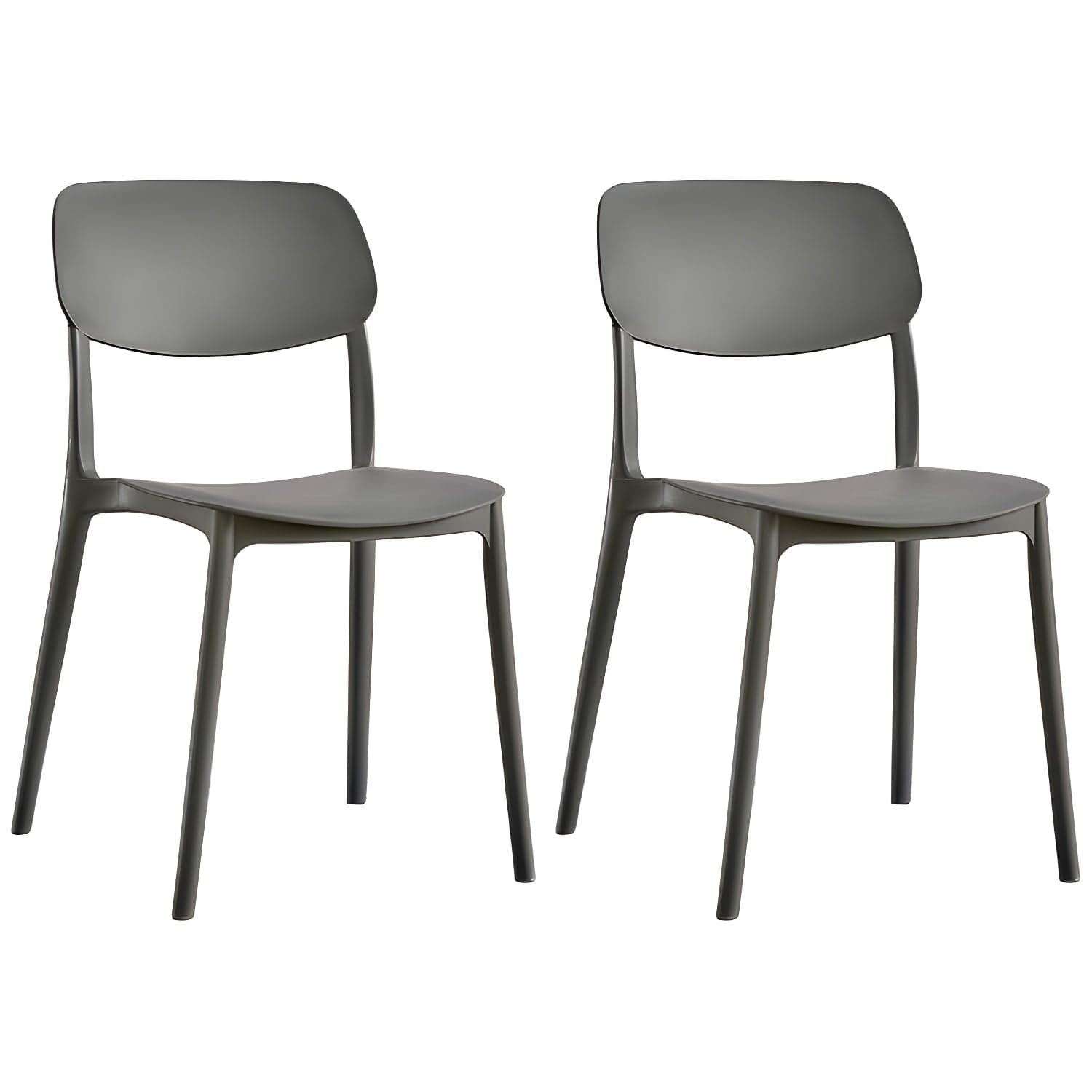 Scandinavian Stackable Armless Dining Chairs Plastic Open Back Dining Side Chair thumbnail 4