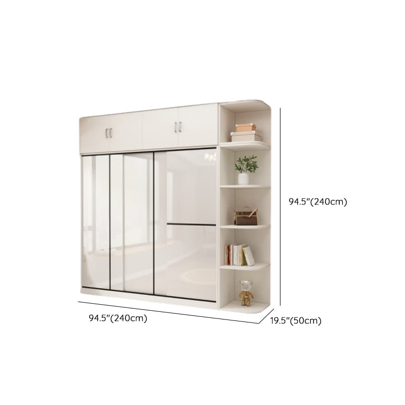 Chalk Modern Timber Self-supporting Wardrobe with Soft Close Door and Clothing Rod, Slipping Mechanism thumbnail 37