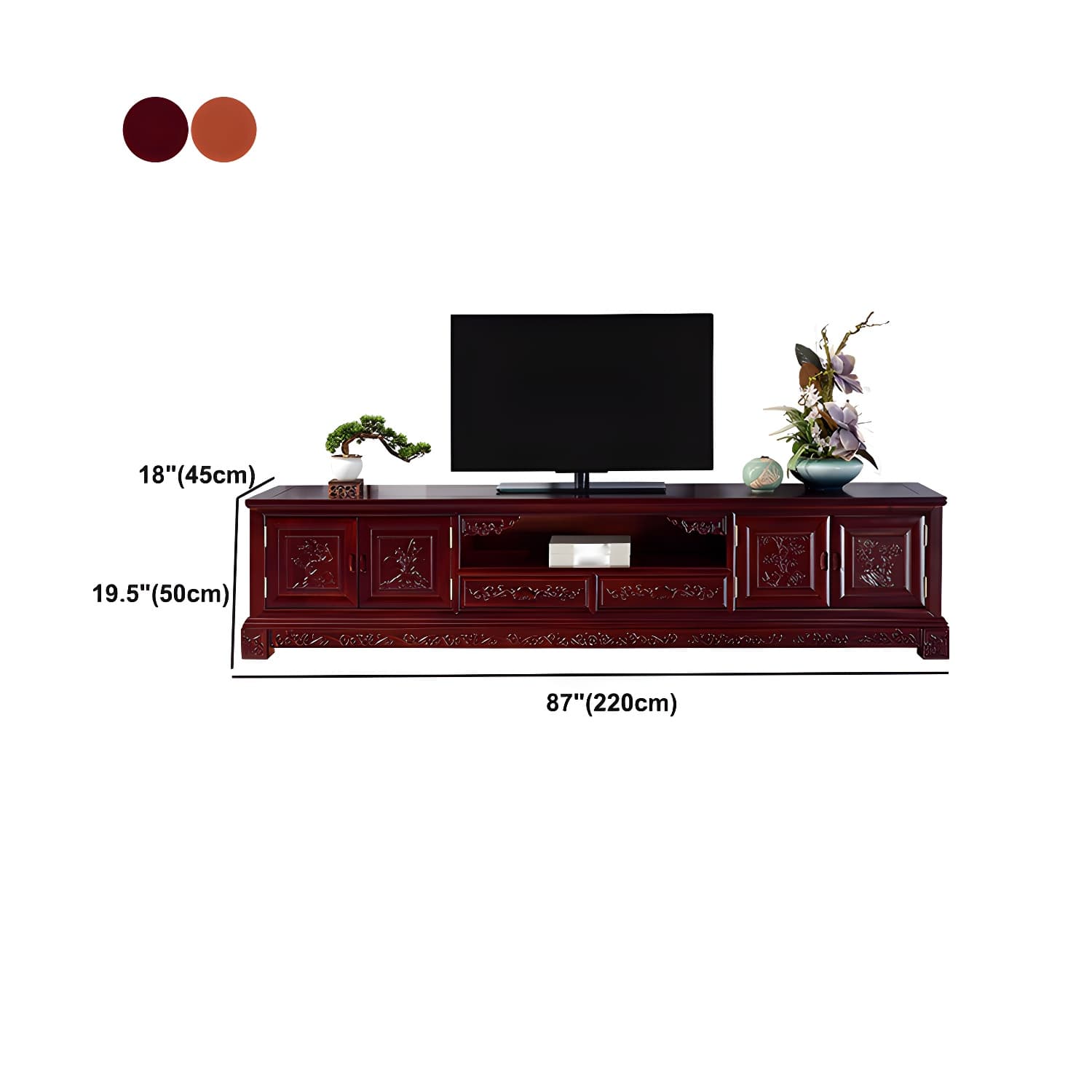 Wooden TV Cabinet Classical Storage TV Stand for Living Room thumbnail 11