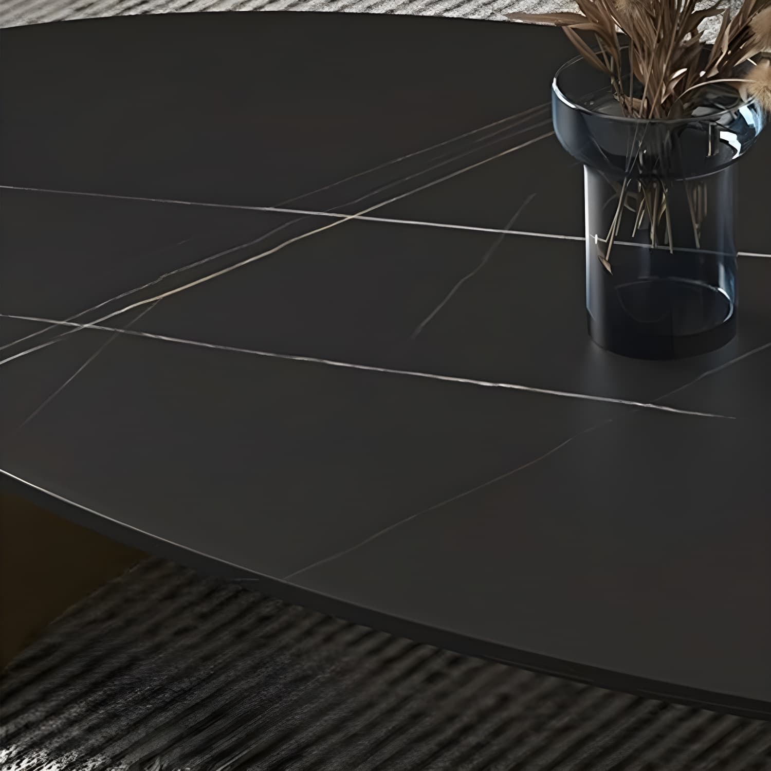 Glam 15.7" H Rectangle Slate Coffee Table Steel 2 Legs Cocktail Table thumbnail 8