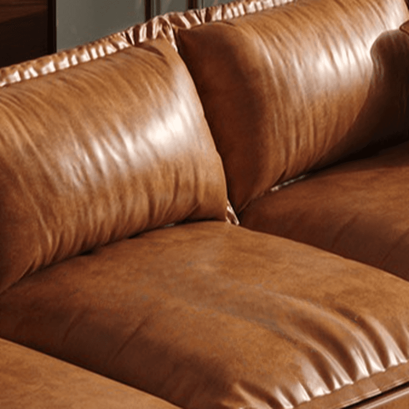 L-Shape Brown Leather Sofa Recliner thumbnail 3