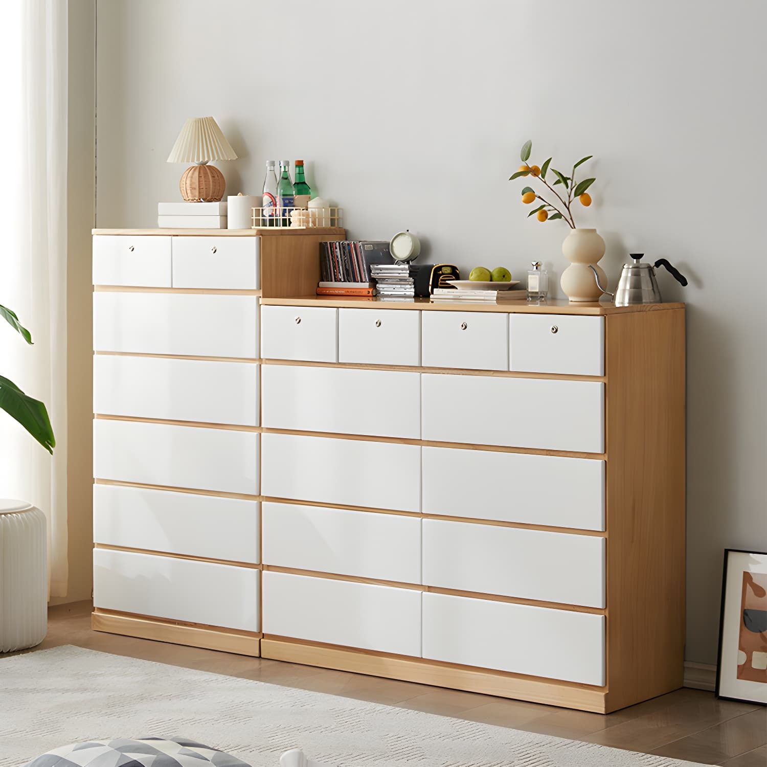 Elegant Medium Wood Scandinavian Dresser with Self-Close Drawers thumbnail 8