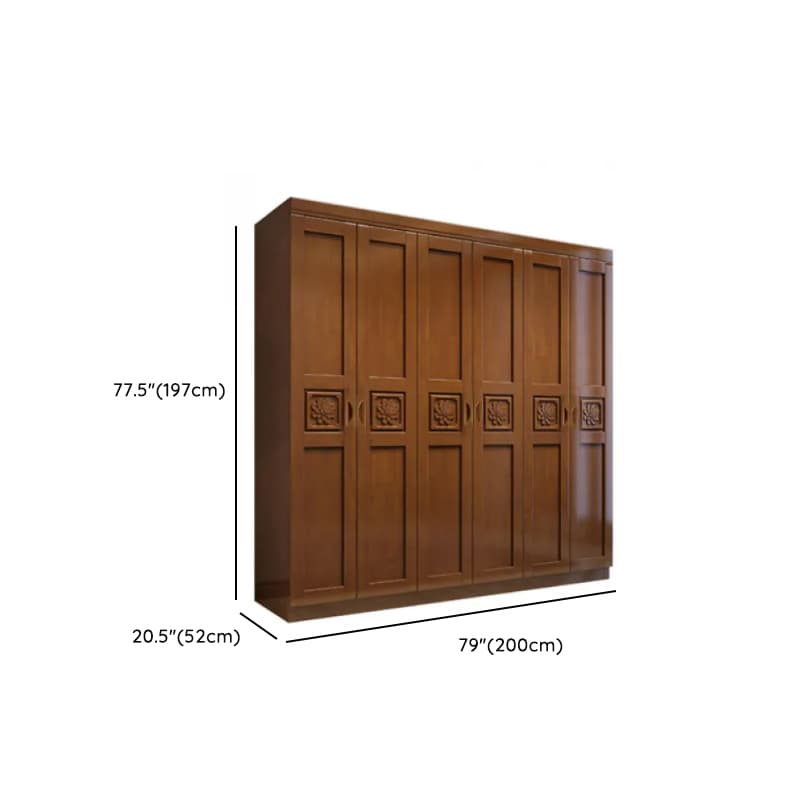Vintage Sepia Lumber Wardrobe with Soft Close Drawer, Soft Close Door, Interior Shelves, and Hanging Rod thumbnail 21