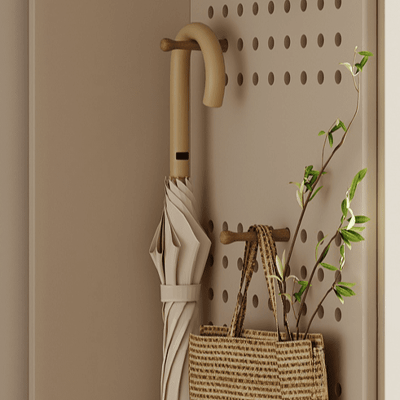 Cream Modern Wood Wardrobe Armoire with Soft Close Drawer and Door, Interior Shelves, and Hanging Rod thumbnail 4